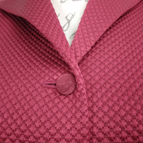 Talbots | Silk Wool Blend Blazer Jacket Cranberry Red | Size 12 - Picture 3 of 9